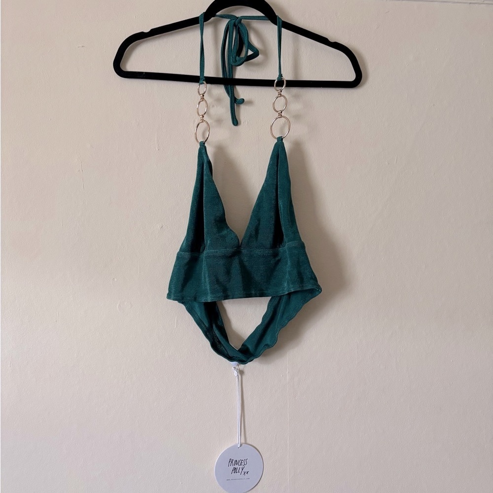 'Princess Polly' Teal Crop Top/Bralette